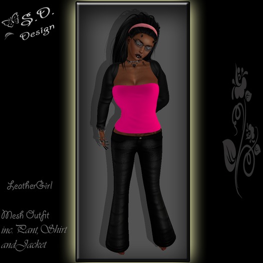 Leather Girl Black/Pink