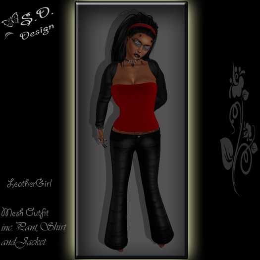 Leather Girl Black/Red