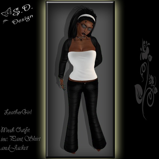 Leather Girl Black/White