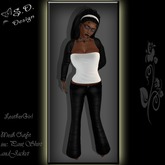 Leather Girl Black/White