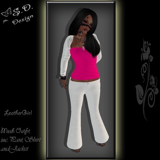 Leather Girl White/Pink