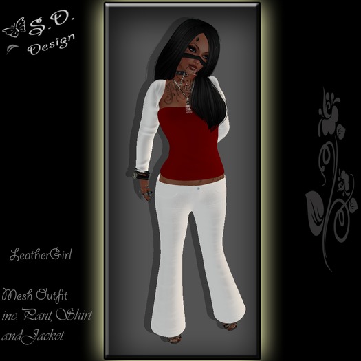 Leather Girl White/Red