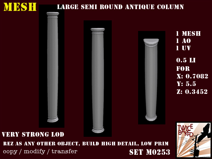 Beautifull high detailed FP Semi round column M0253