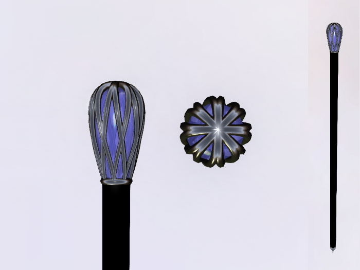 Cane with Crystal in Silver Setting