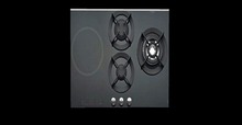 black combination gas and induction hob full perms texture
