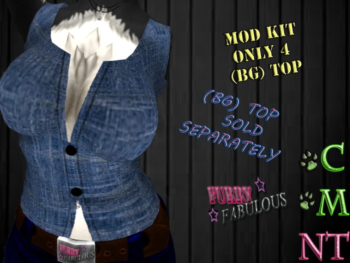 ((BG)Denim Tank Top -Texture MOD-