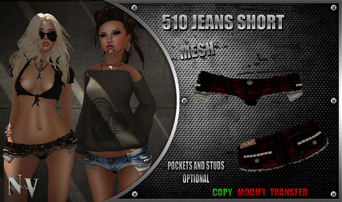 [NV] 510 Jeans Short -Tratan Red-