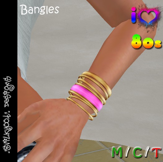 .:Evilkyoot:. 80s Bangles - Pink (Boxed)