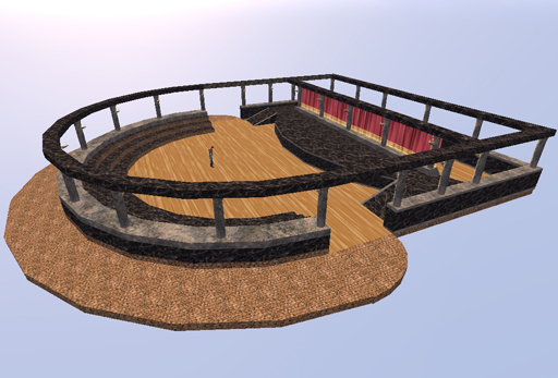 Ampitheater with dance floor & Stage Black Marble v1.2