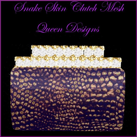 Snake Skin Clutch Purple Mesh