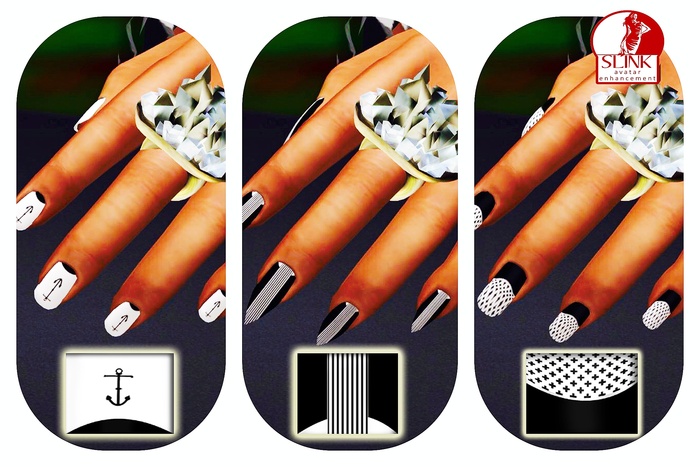 ~DDN~BLACK OUT SET Slink Avatar Enhancement-Fingernails