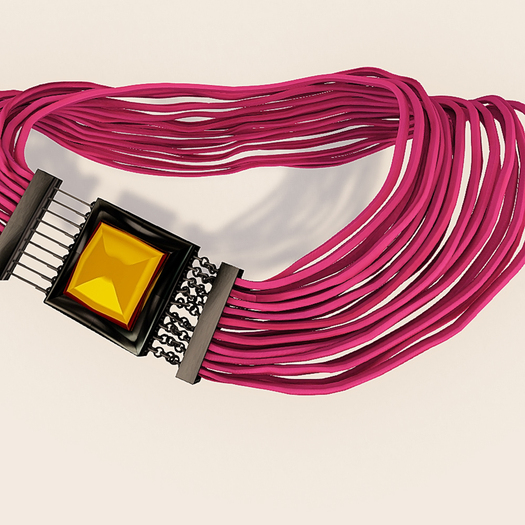 [HANDverk]Strand Necklace.psychotic pink