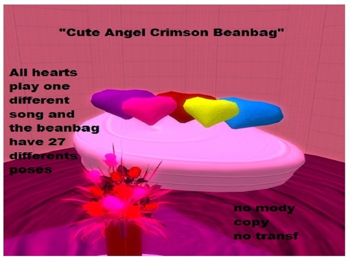 Cute Angel Crimson Beanbag box