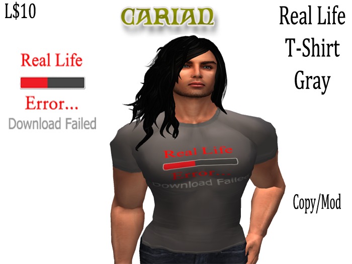 Real Life T-shirt: Grey