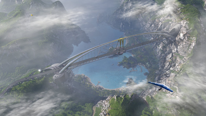 S&W Futuristic landscape painting Resort theme