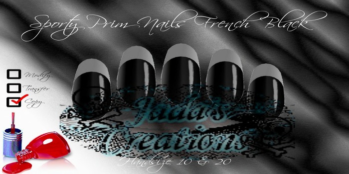 Sporty Prim Nails French Black
