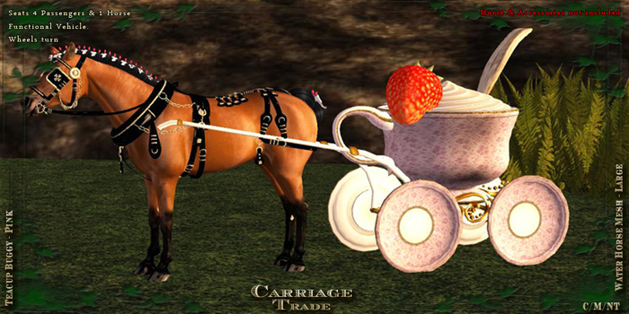 @CT@ Tea Cup Cart WHML Single BOXED Pink