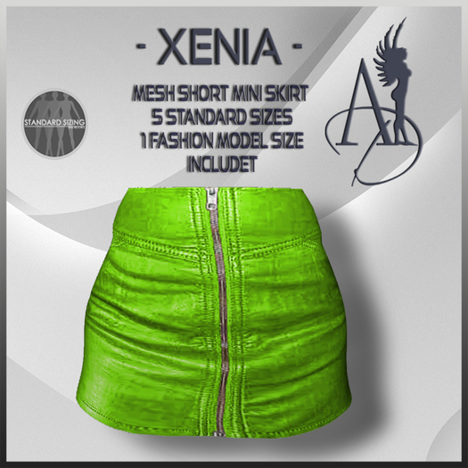 AD-Xenia-mesh leather skirt-springgreen