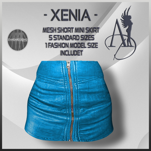 AD-Xenia-mesh leather skirt-cottonblue