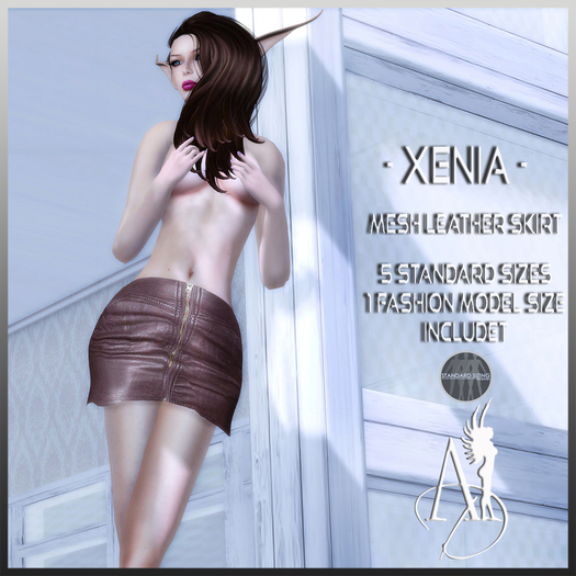 AD-Xenia-mesh leather skirt-brown