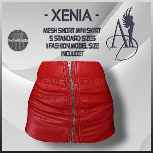 Angel Dessous-Xenia-mesh leather mini skirt, red