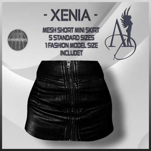 AD-Xenia-mesh leather skirt-black