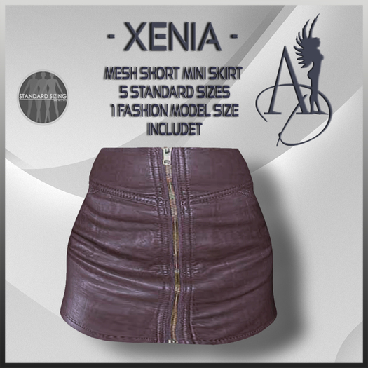Angel Dessous-Xenia-mesh leather mini skirt, mud