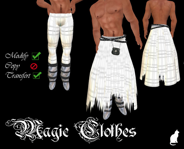 magic clothes white kilt