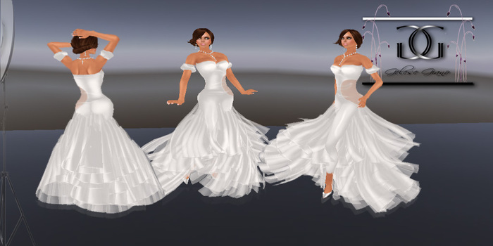 Amore mio White  Gown By Gelese Giano-R2