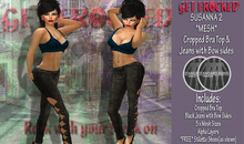 SUSANNA 2 - Mesh Jeans & Bra Top - Blue