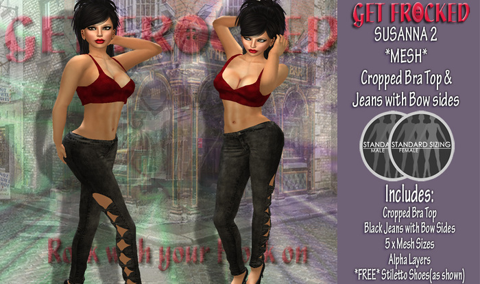 ILONA - *mesh* Bow Top & Jeans BLUE