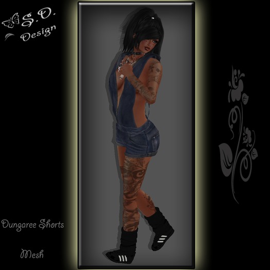 Dungaree Shorts DarkBlue Mesh