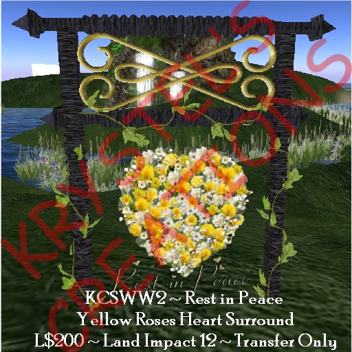 KCSWW2 Rest in Peace Yellow Floral Wreath Surround (Rezz Me)