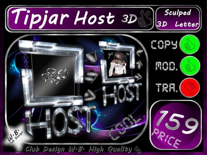 Host Tip jar 8 >> Tip jar Host 3D <<