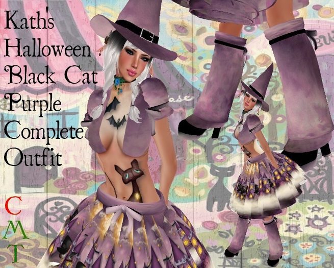 !!Kath's Halloween Black Cat Outfit-PURPLE!!