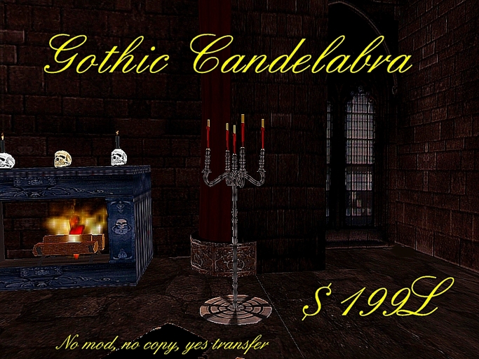 Gothic Candelabra No Candles