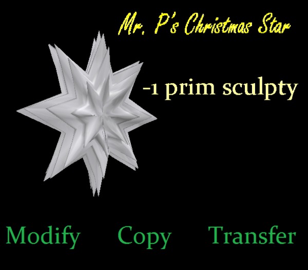 "Mr P's Christmas Star - full perm"