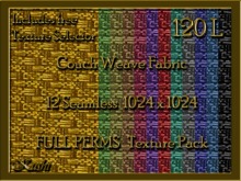 *Kushi* Couch Weave Fabric Seamless Texture Pack, Full Perms, High Res 1024 x 1024, Tileable, Repeating
