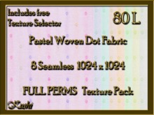 *Kushi* Pastel Woven Dot Fabric Seamless Texture Pack, Full Perms, High Res 1024 x 1024, Tileable, Repeating