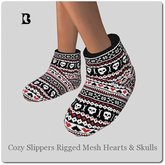 Blackburns Cozy Slippers R-Mes Heart Skull Knit