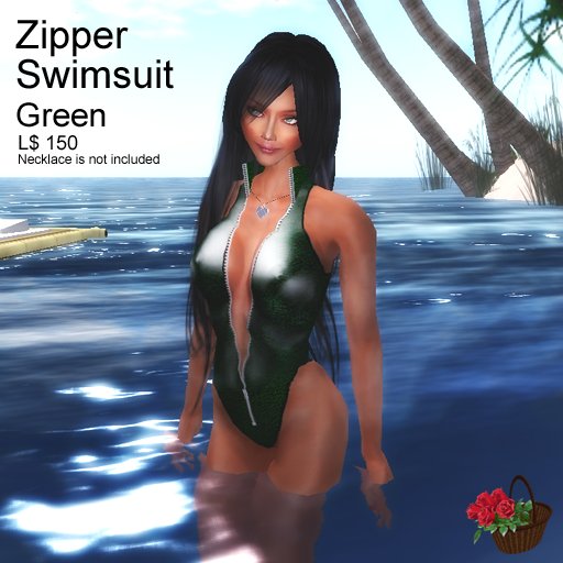 Zipper Swimsuit (Green)