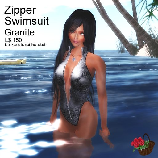 Zipper Swimsuit (Granite)