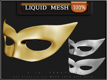 T-3D Creations [ LQ Mesh - MASK No.2 GOLD / SILVER ] LIQUID MESH with Non Rigged Mesh - Full Perm -