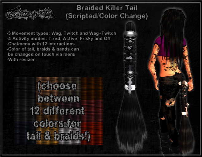 ::DarKCatZ:: Braided Killer Tail (Scripted/Color Change)