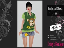Hoodie Monkey Set Green