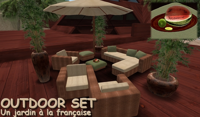 OUTDOOR SET BEIGE - wicker set - garden table - garden party - garden sofa