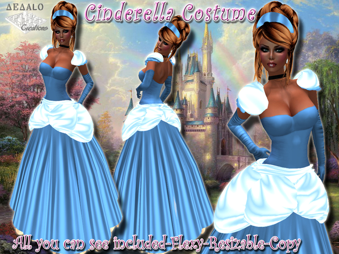 Cinderella Costume - all you can see included - * SPECIAL PRICE Mardi Gras Promo * - Dedalo Creations - 