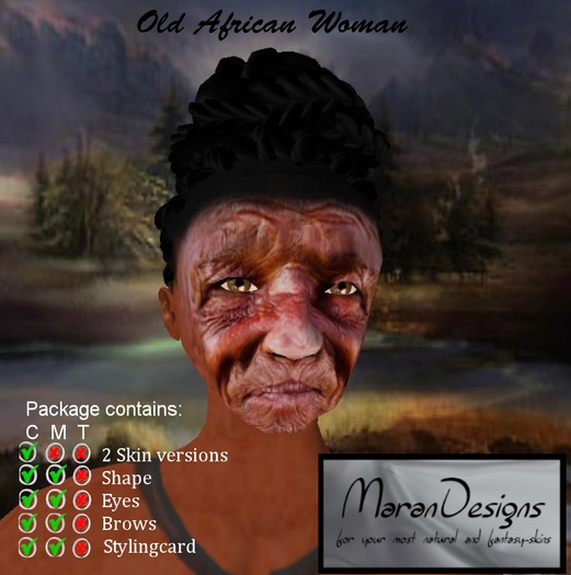 New @ MaranDesigns!  Old African Woman