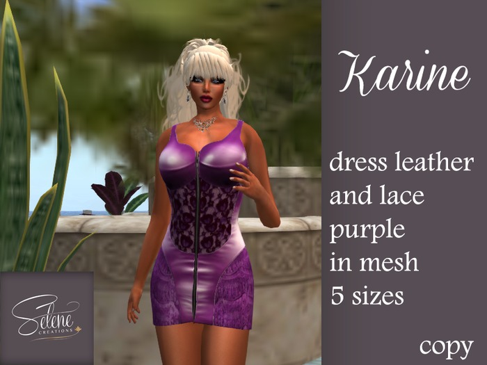 [Selene Creations] Karine leather & lace purple