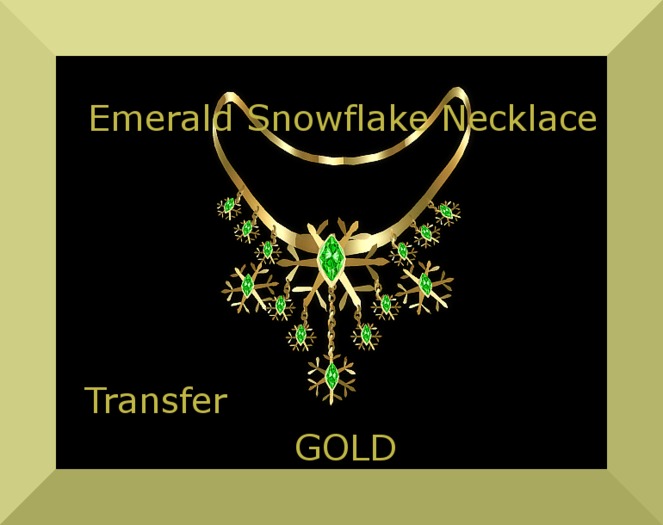 Emerald Snowflake Necklace-GOLD_BOXED
